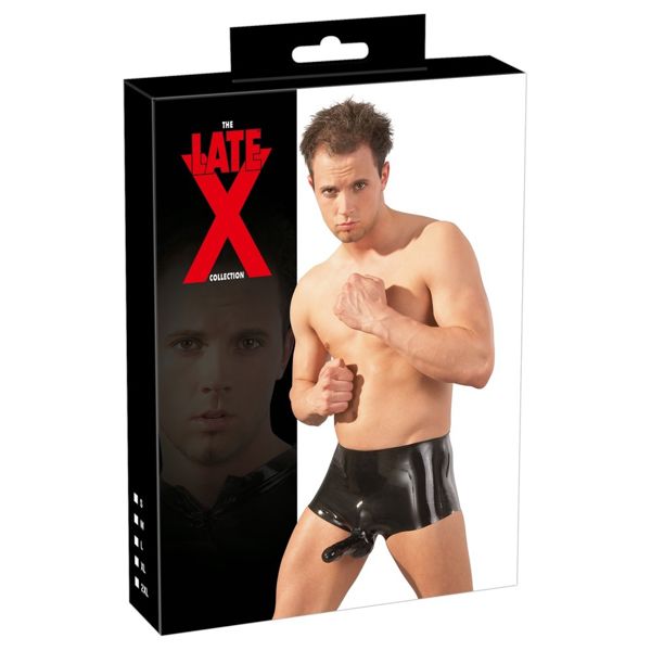 LateX Boxers With Penis Sleeve Black