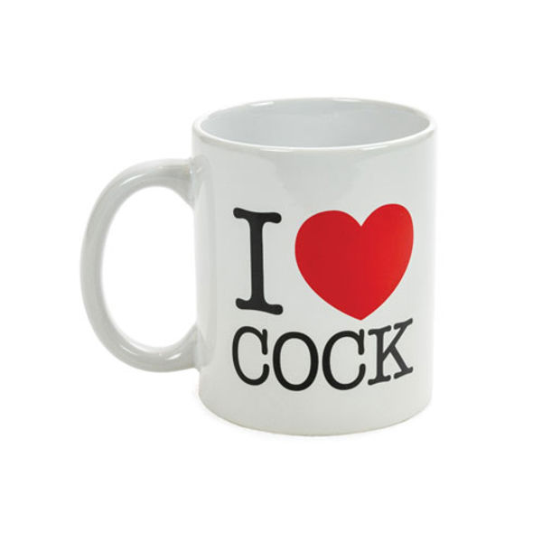 White I Love Cock Mug