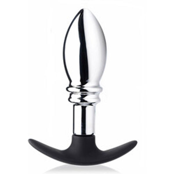 Master Series Dark Stopper Metal And Silicone Anal Plug