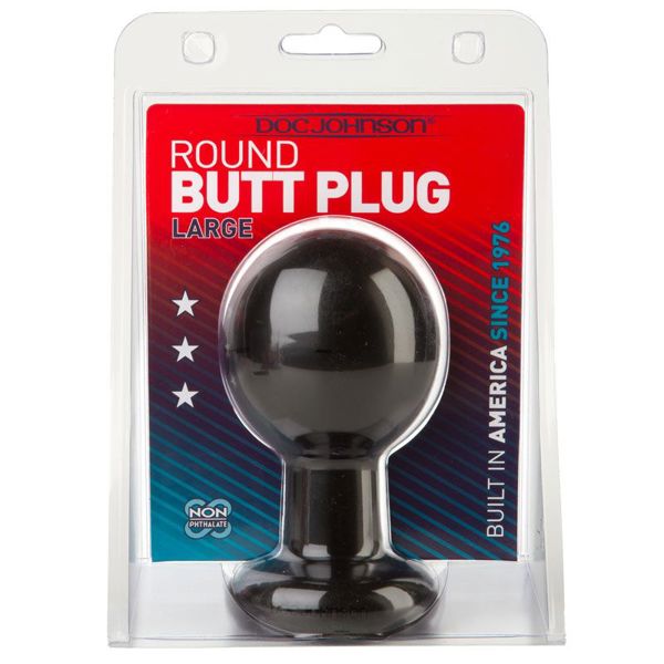 Round Large Black Butt Plug