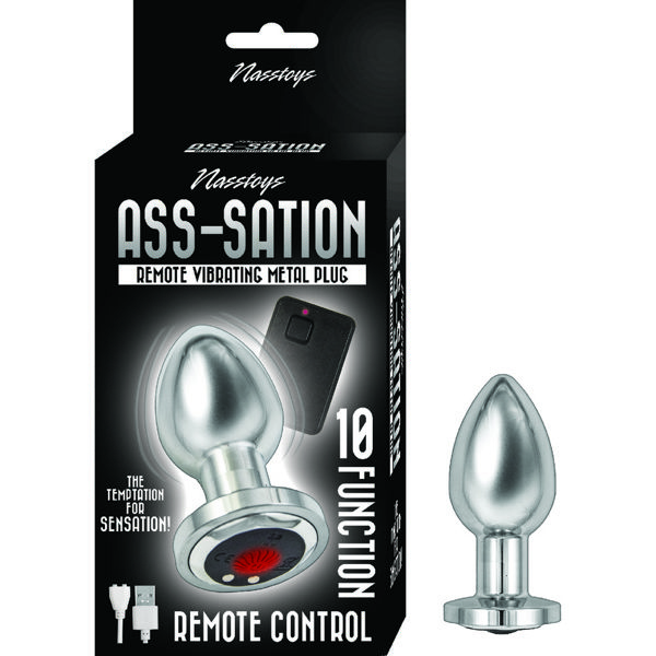 Ass Sation Remote Vibrating Butt Plug Silver