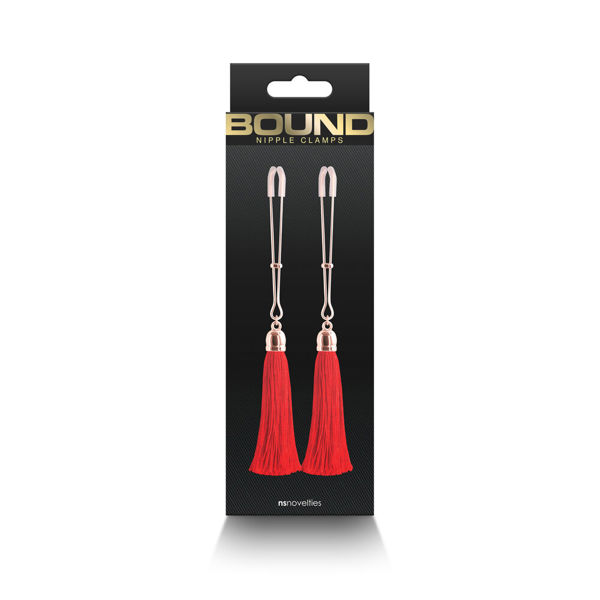 Bound Nipple Clamps Red Tassel