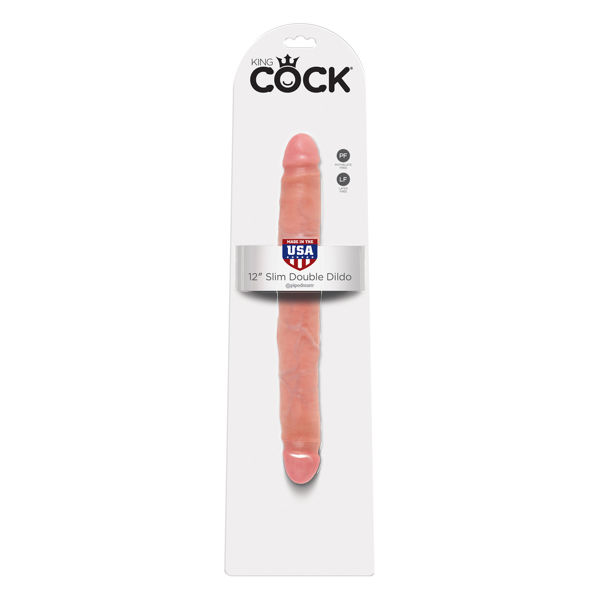 King Cock 12 Inch Slim Double Dildo Flesh