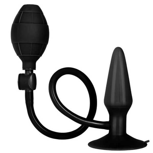 Black Booty Call Pumper Silicone Inflatable Small Anal Plug