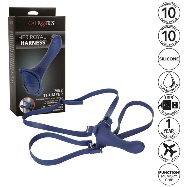 Her Royal Harness Me2 Thumper Strap On With Rechargeable Vibe