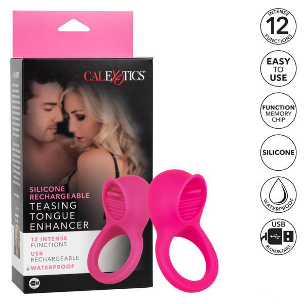 Rechargeable Teasing Tongue Enhancer Cock Ring