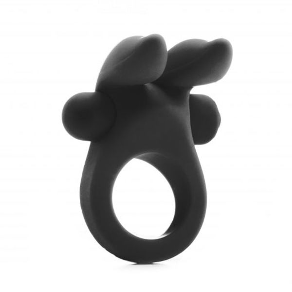 Shots Rabbit Vibrating Cock Ring Black