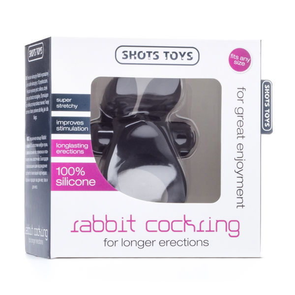 Shots Rabbit Vibrating Cock Ring Black