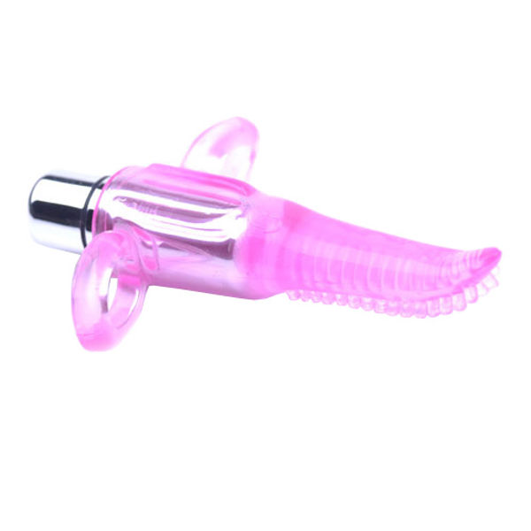 Clear Pink Vibrating Tongue Finger Vibrator